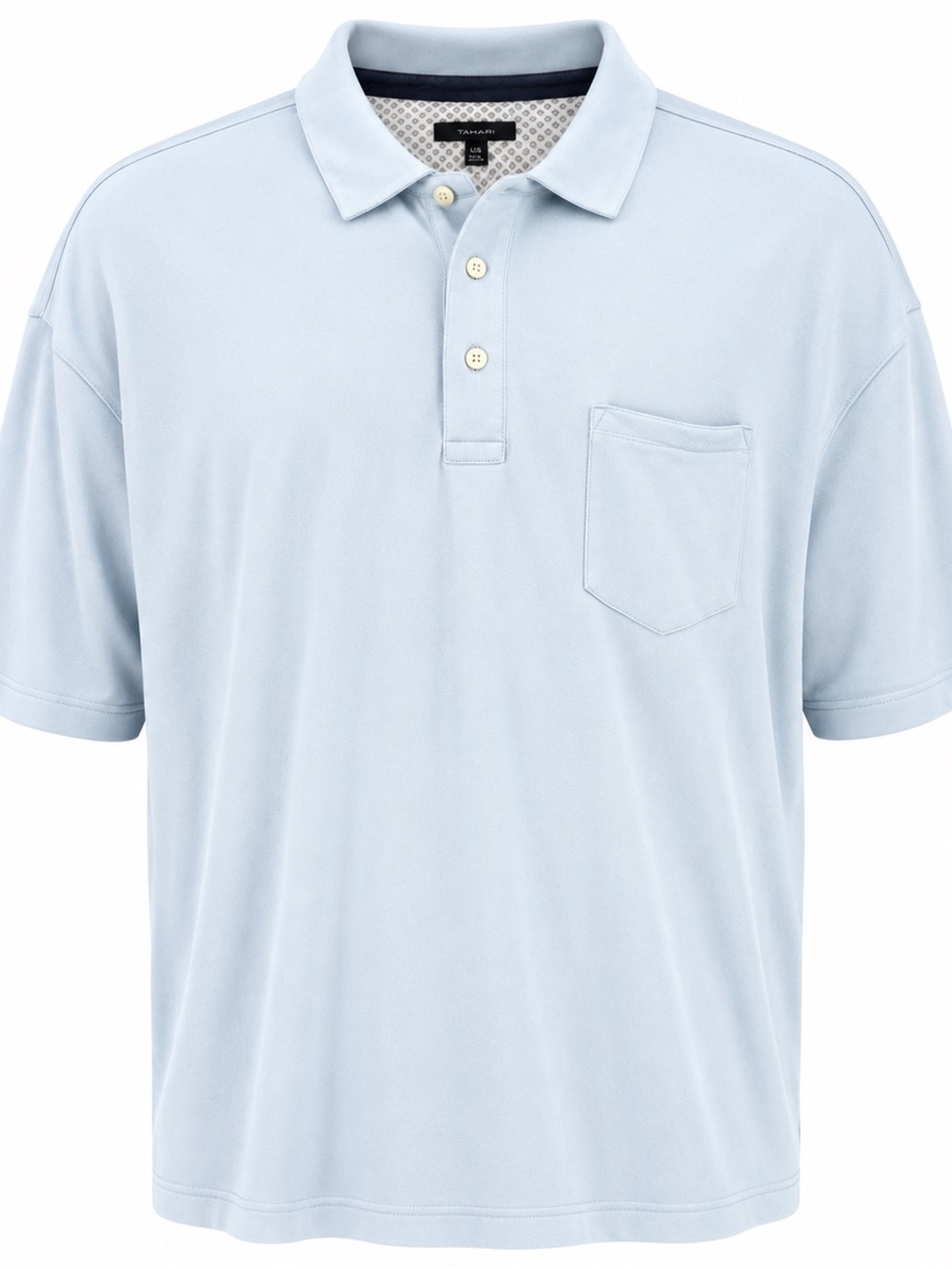 Tahari Pale Blue Men's Polo with Chest Pocket